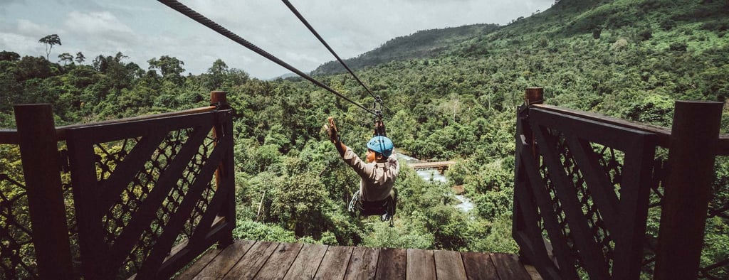The zip line entry to the Shinta Mani Wild resort, in Cambodia’s Kirirom National Park. Photo: Shinta Mani Wild