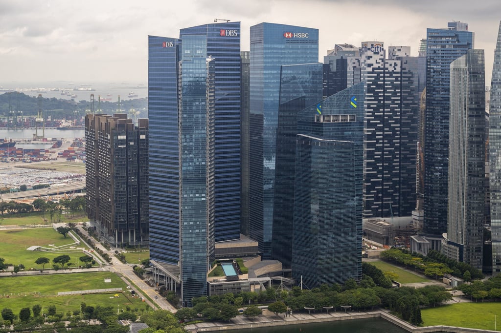 The Marina Bay Financial District in Singapore. Some of the city state’s most prized property sits on low-lying land that’s vulnerable to flooding. Photo: Bloomberg The Marina Bay Financial District in Singapore. Some of the city state’s most prized property sits on low-lying land that’s vulnerable to flooding. Photo: Bloomberg