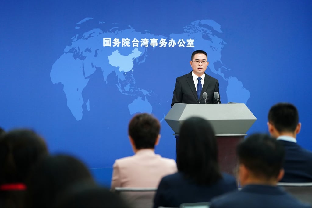 Taiwan Affairs Office spokesman Chen Binhua said mainland Chinese had also “expressed their dissatisfaction” with the remarks. Photo: Xinhua Taiwan Affairs Office spokesman Chen Binhua said mainland Chinese had also “expressed their dissatisfaction” with the remarks. Photo: Xinhua