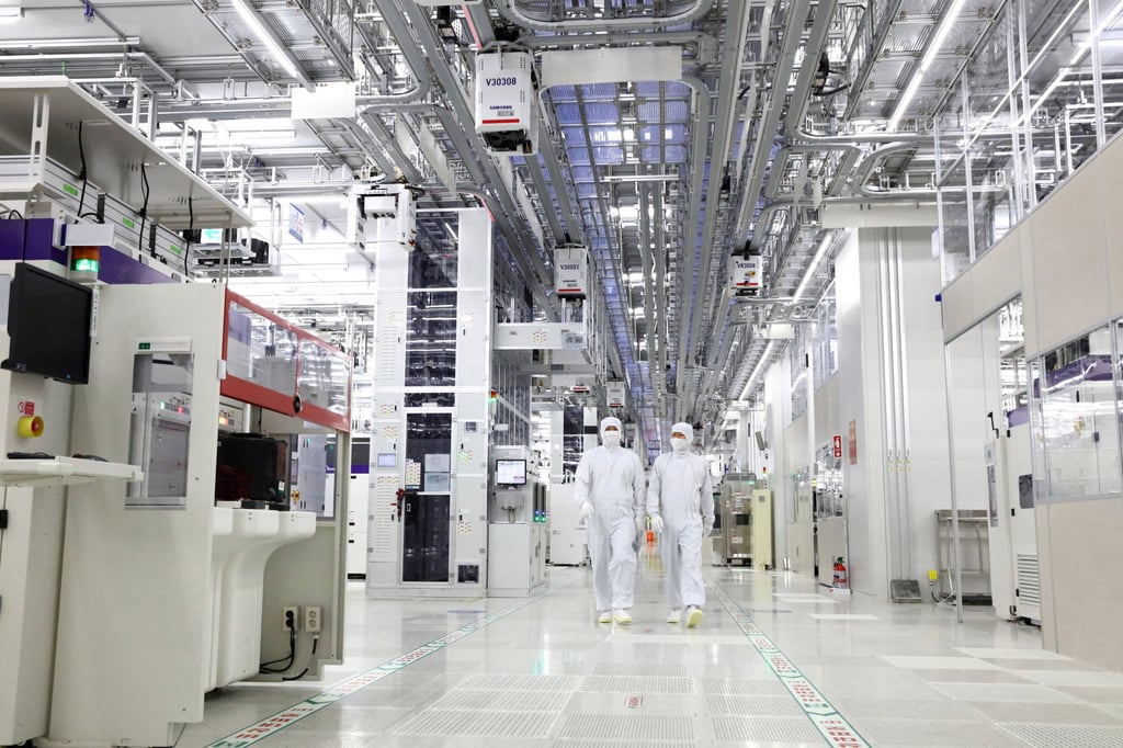 Samsung Electronics’ chip production plant at Pyeongtaek, South Korea. Photo: Handout via Reuters