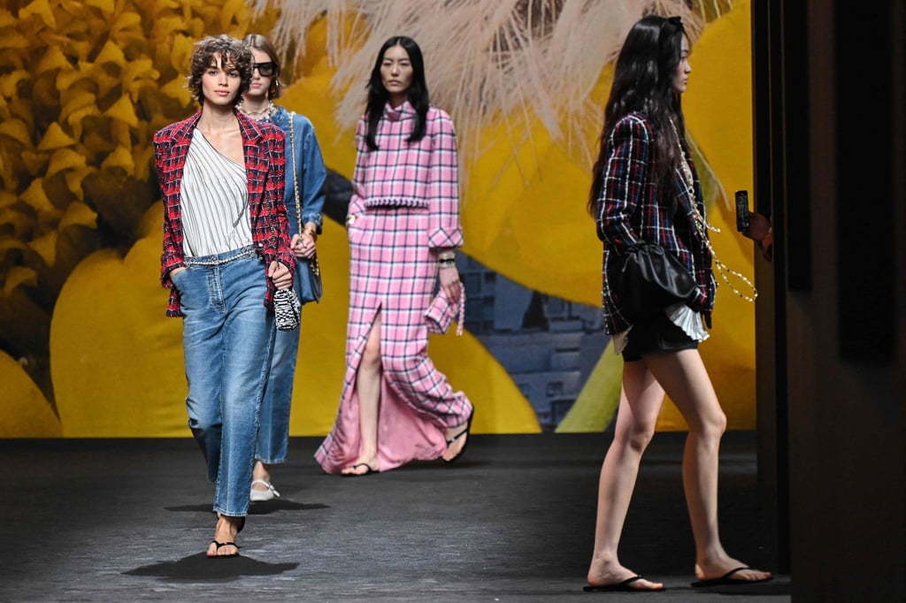 Models walk the runway to present Chanel’s womenswear spring/summer 2024 collection during Paris Fashion Week at the Grand Palais Éphémère in Paris, France, on October 3. Photo: AFP