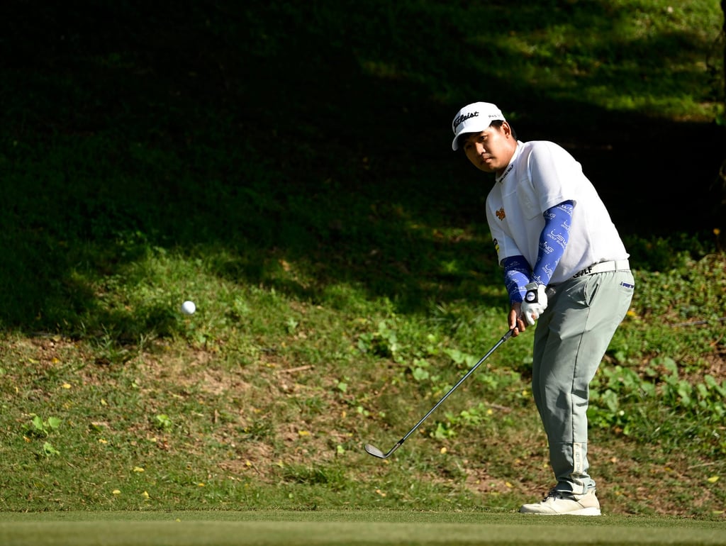 Poom Saksansin shot a nine-under-par 62 and still found himself three shots off the lead. Photo: Asian Tour