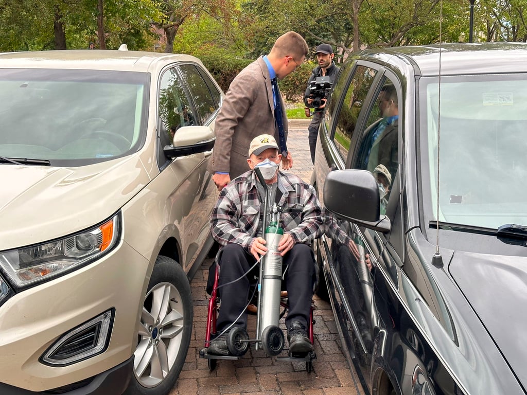 Terry Martin prepares to leave the federal courthouse in Duluth, Minnesota, on Friday. Photo: Minnesota Public Radio via AP
