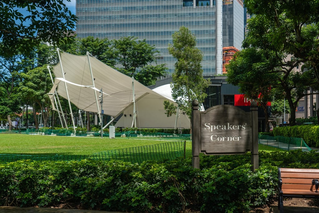 The Speakers’ Corner in Hong Lim Park, Singapore’s sole free speech zone where protests generally do not require police approval. Photo: Shutterstock