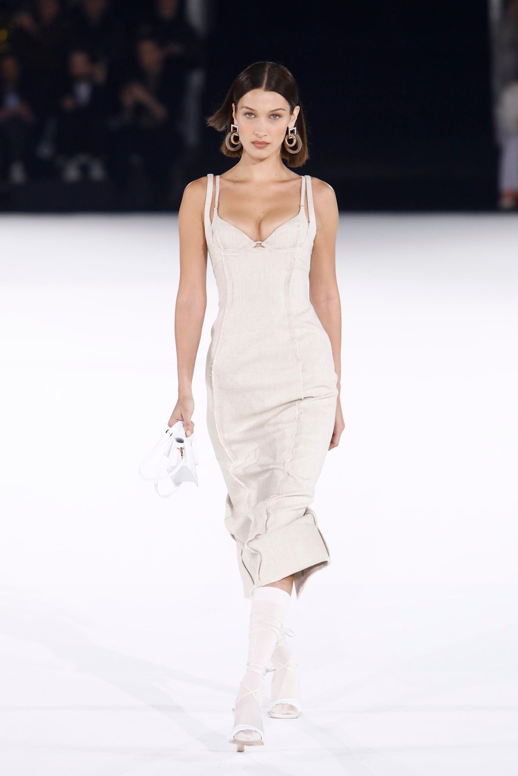 Bella Hadid walks the runway during the Jacquemus menswear autumn/winter 2020-21 show as part of Paris Fashion Week in January 2020, in Paris, France. Photo: Getty Images
