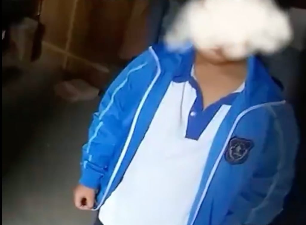 The boy thought he was being clever, but police officers quickly saw through his fake story. Photo: Weibo The boy thought he was being clever, but police officers quickly saw through his fake story. Photo: Weibo