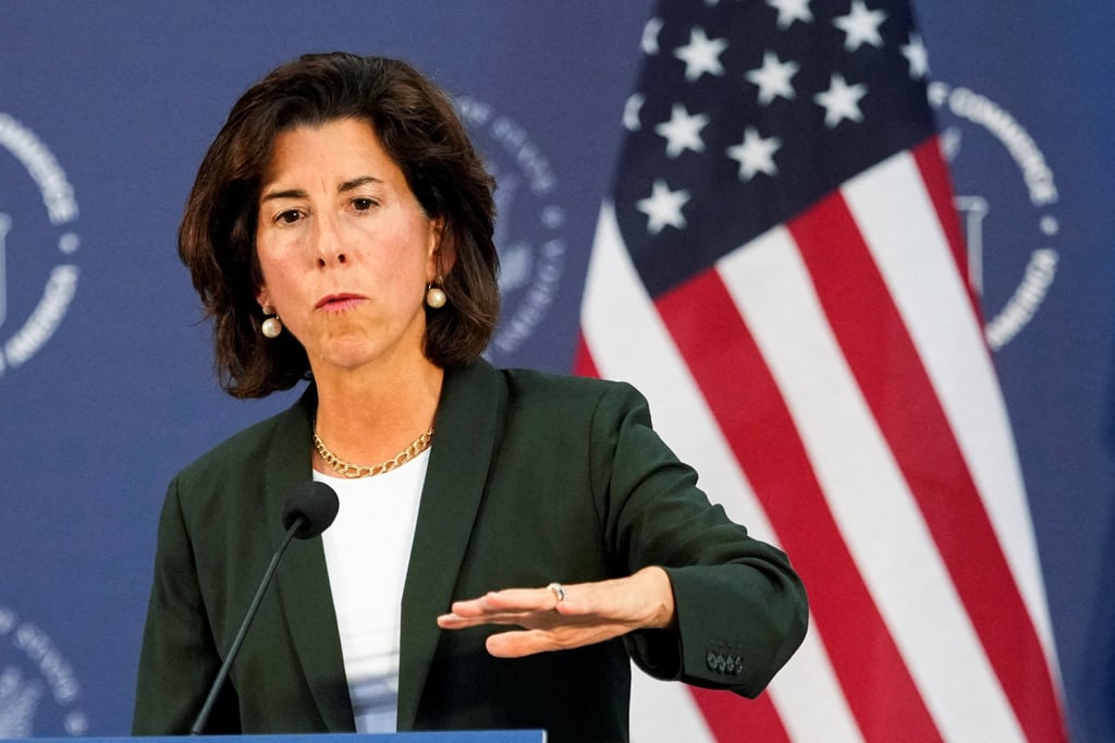 US Commerce Secretary Gina Raimondo said the new rules “confront the threats to our national security” posed by the Chinese government’s military-civil fusion strategy. Photo: Reuters