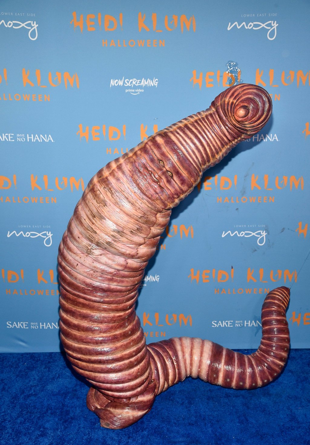 Heidi Klum arrives at her 21st annual Halloween party at Sake No Hana in New York City last year dressed as a worm. Photo: AP