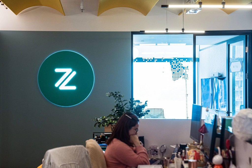 The ZA Bank logo is seen at the bank’s offices in Hong Kong on April 11, 2023. Photo: Bloomberg
