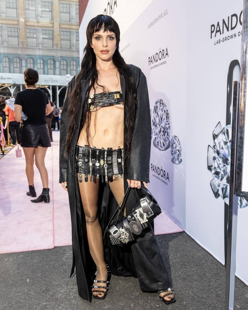 Julia Fox in a watch outfit at a Pandora event during New York Fashion Week in September. Photo: Handout