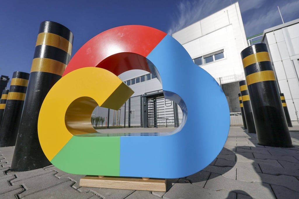 A Google Cloud logo outside its data centre in Hanau, Germany. Photo: Bloomberg A Google Cloud logo outside its data centre in Hanau, Germany. Photo: Bloomberg