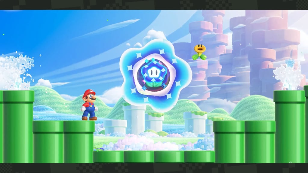 “Wonder Flowers” completely change how the levels in “Super Mario Bros. Wonder” are played. Photo: TNS