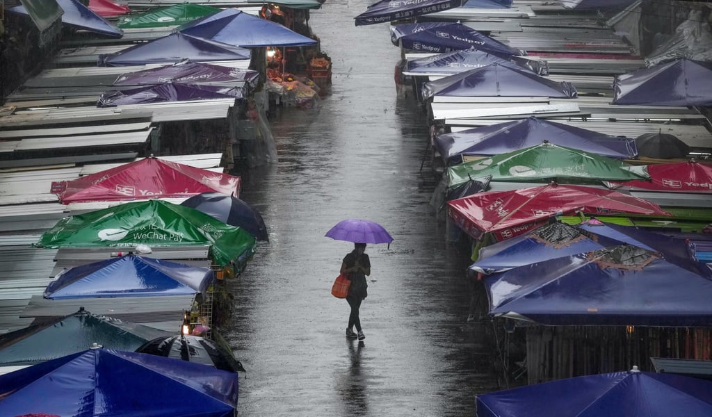 Pedestrians walk in heavy rain in Hong Kong’s Mong Kok district. Next year’s climate change forum is expected to touch on the need for sound Sino-US relations. Photo: Elson Li