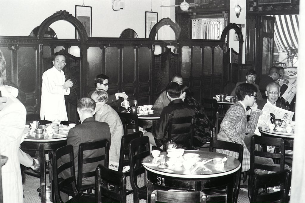 Customers enjoying tea at the Luk Yu Tea House in Central in 1973. It is still serving tea and more in Stanley Street, Central. Photo: SCMP Customers enjoying tea at the Luk Yu Tea House in Central in 1973. It is still serving tea and more in Stanley Street, Central. Photo: SCMP