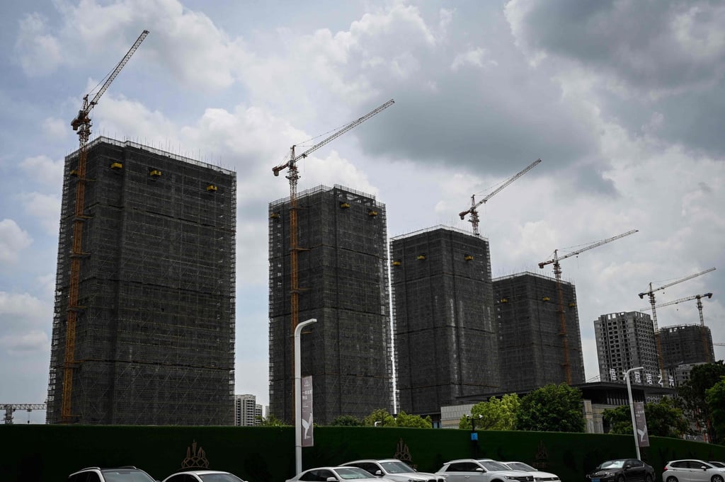 Evergrande residential buildings under construction in Guangzhou, in China’s southern Guangdong province on July 18, 2022. Photo: AFP