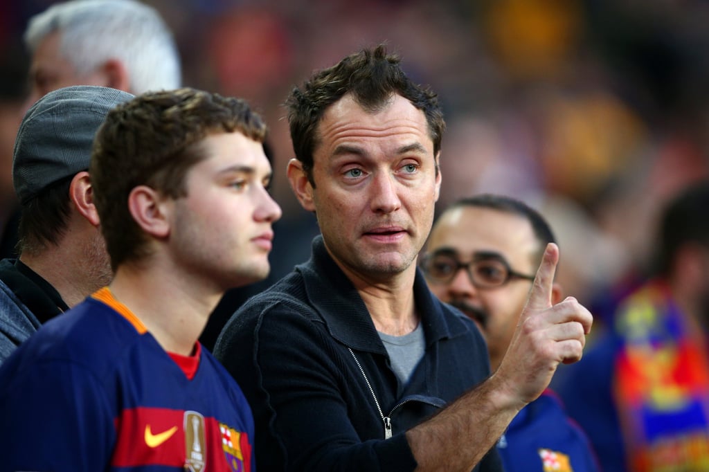 Actor Jude Law takes with Rafferty Law at a football match together in Barcelona, Spain, in 2016. Photo: Getty Images Actor Jude Law takes with Rafferty Law at a football match together in Barcelona, Spain, in 2016. Photo: Getty Images
