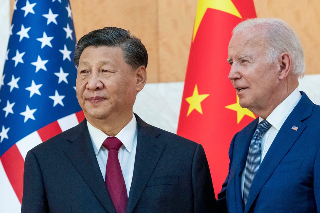 Xi Jinping and Joe Biden at their last in-person meeting, on the sidelines of the G20 summit meeting on November 14, 2022 in Bali, Indonesia. Photo: AP