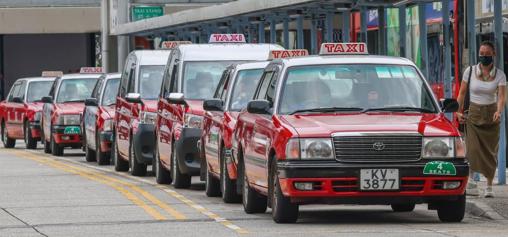 Hong Kong taxis queue at Star Ferry Pier in Tsim Sha Tsui on July 14, 2022. Photo: Nora Tam Hong Kong taxis queue at Star Ferry Pier in Tsim Sha Tsui on July 14, 2022. Photo: Nora Tam