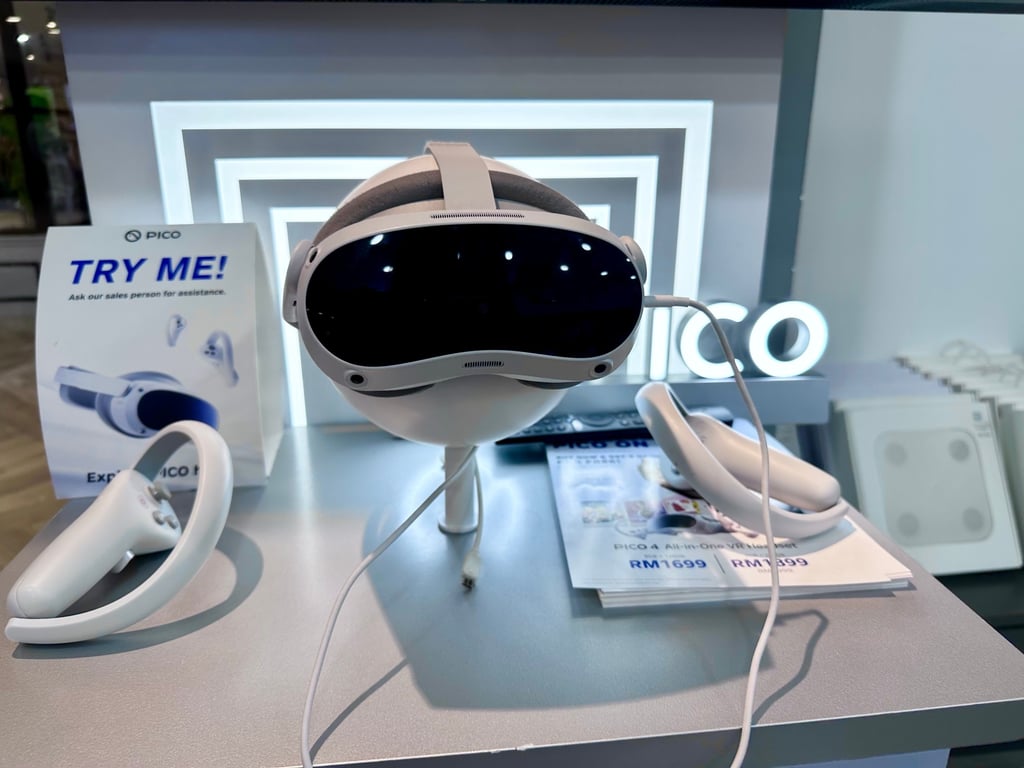Pico’s virtual reality headset is seen on display at a store inside the Gurney Plaza shopping centre in Penang, Malaysia, on January 9, 2023. Photo: Shutterstock Pico’s virtual reality headset is seen on display at a store inside the Gurney Plaza shopping centre in Penang, Malaysia, on January 9, 2023. Photo: Shutterstock