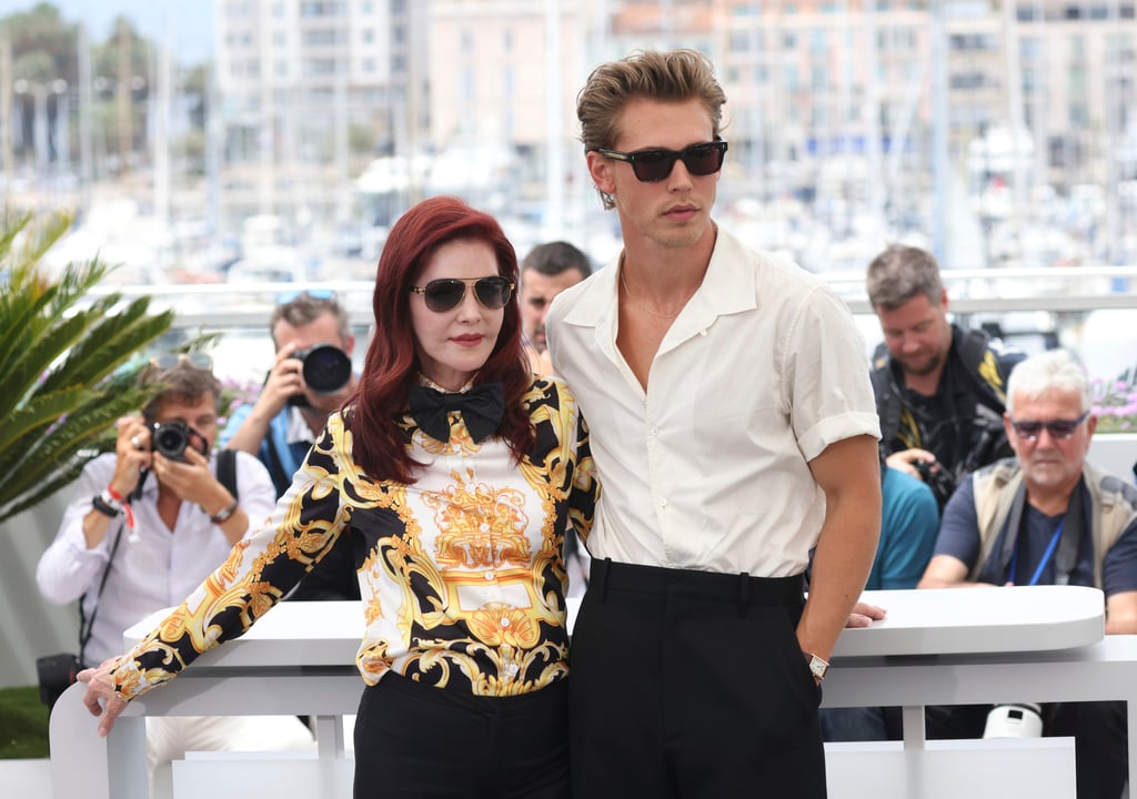 Priscilla Presley (left) and Austin Butler pose for photographers at the photo call for the film Elvis at the 75th international film festival, Cannes, southern France, in May 2022. Photo: Invision/AP