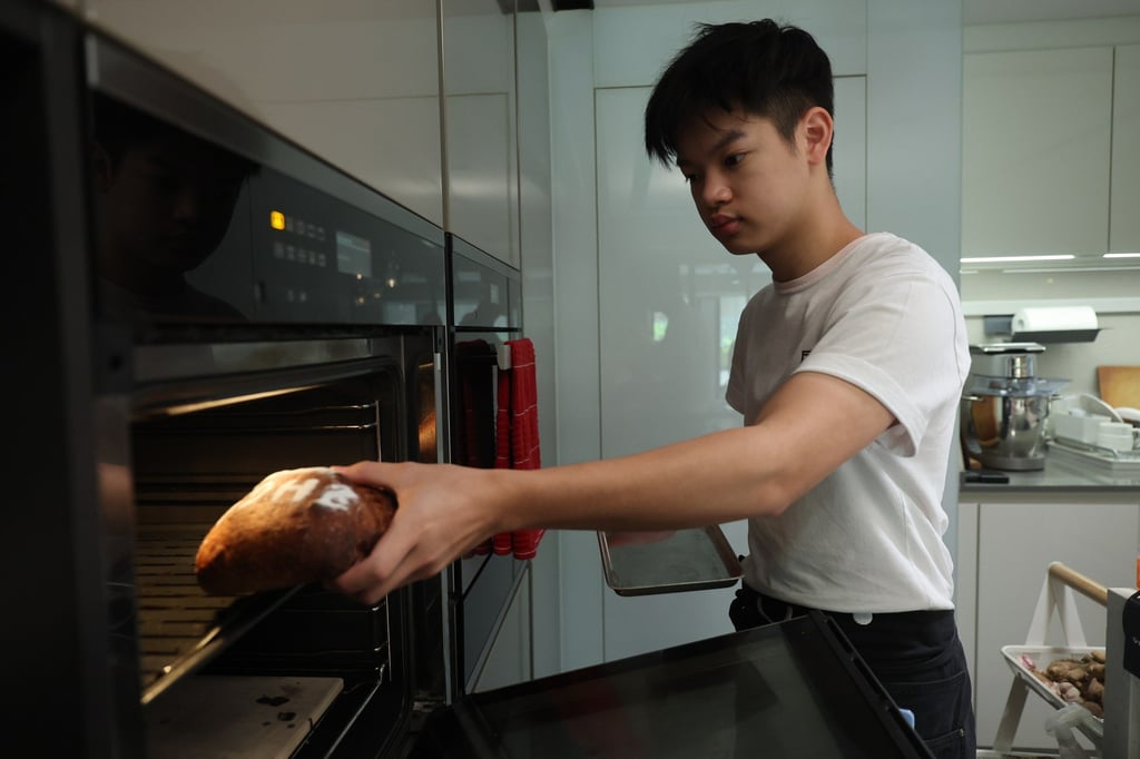 Wong cooks a sourdough loaf. Photo: Edmond So