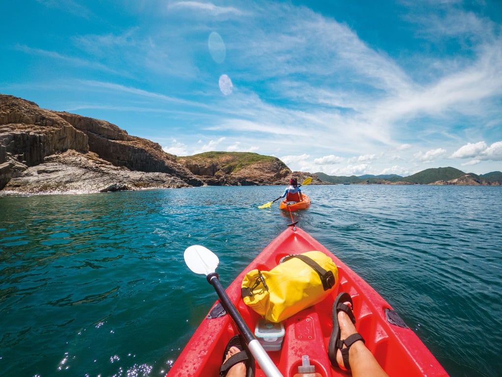 Kayakers can enjoy up-close views of stunning bays, craggy headlands and internationally significant volcanic rock formations in Hong Kong Unesco Global Geopark, in eastern and northeastern New Territories. Photo: Hong Kong Tourism Board Kayakers can enjoy up-close views of stunning bays, craggy headlands and internationally significant volcanic rock formations in Hong Kong Unesco Global Geopark, in eastern and northeastern New Territories. Photo: Hong Kong Tourism Board