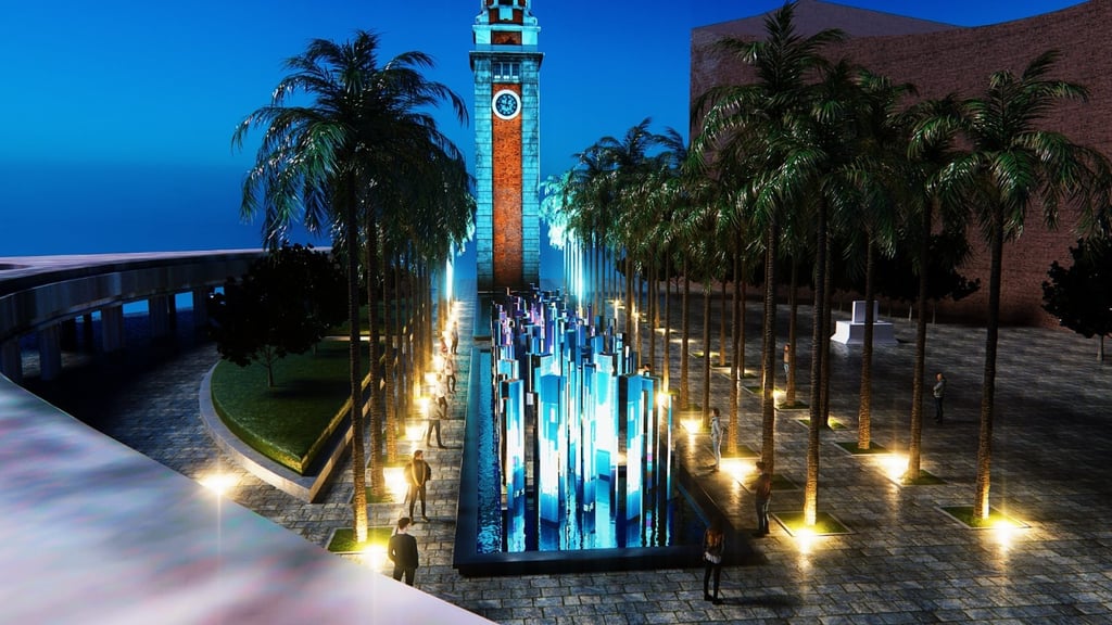 Water, mirrors and animation on a digital screen have been used to create the immersive art installation, Imagine the Future, at Art Tech Park in Tsim Sha Tsui, which forms part of Jumpstarter 2023 Tech by the Harbour.