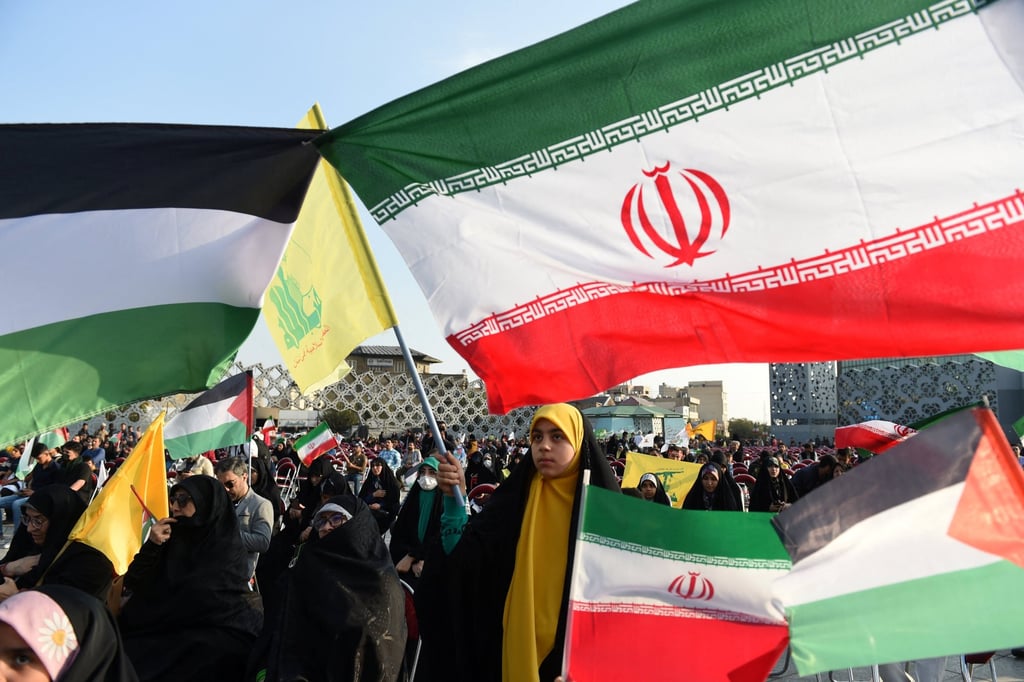 People in Tehran attend a gathering in support of Palestinians. Photo: Reuters