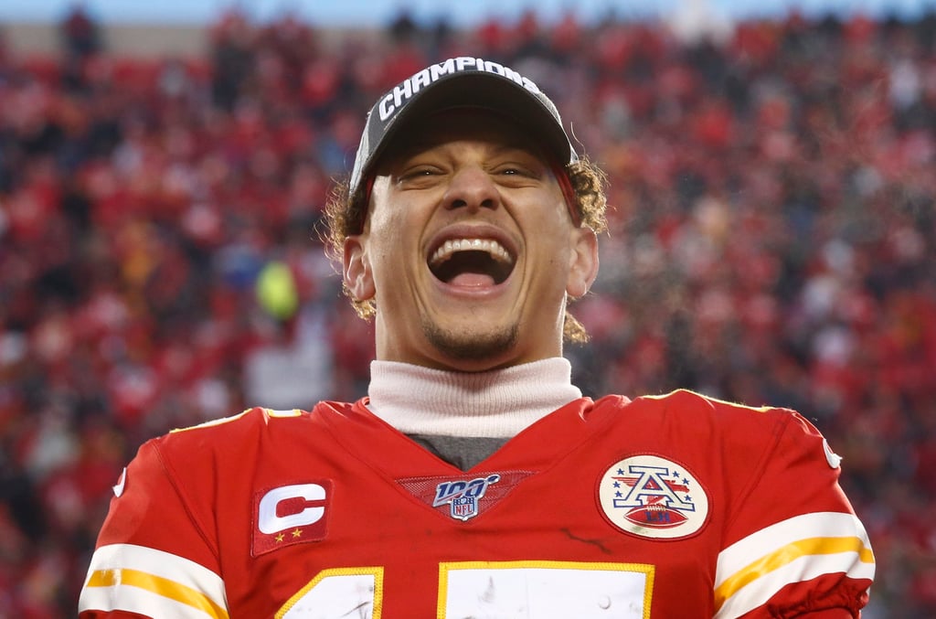 Kansas City Chiefs quarterback Patrick Mahomes on stage after beating the Tennessee Titans in their AFC Championship game at Arrowhead Stadium in Kansas City, Missouri, US, in January 2020. Photo: EPA-EFE