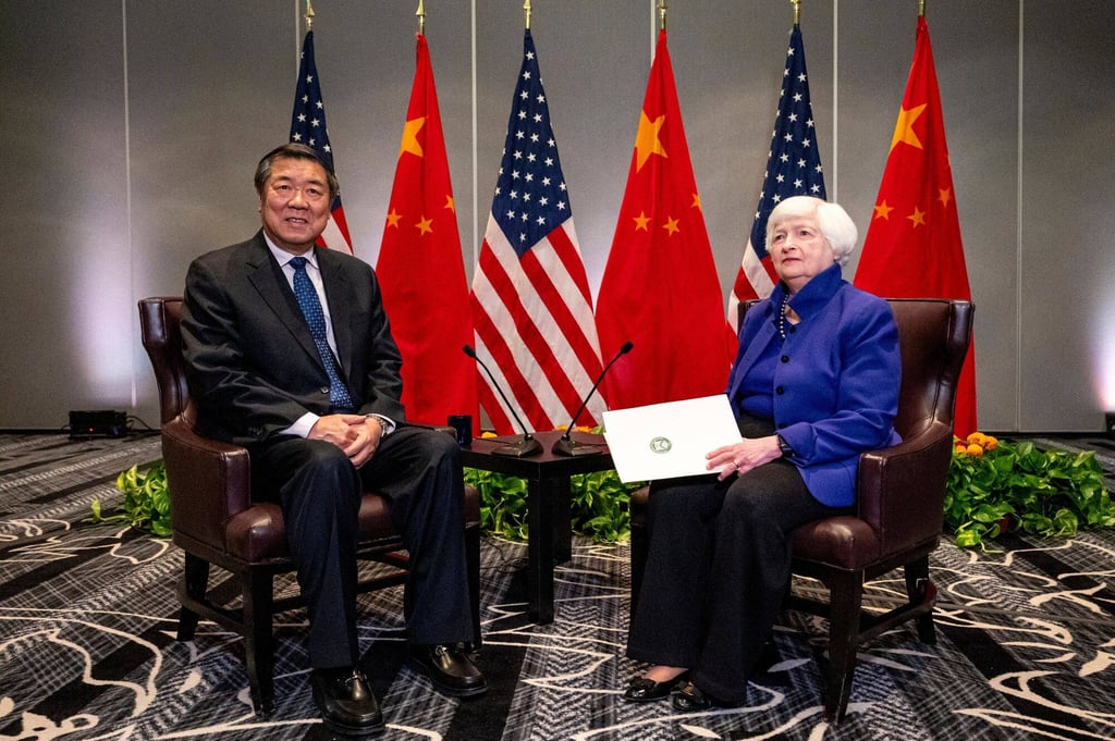 US Treasury Secretary Janet Yellen meets Chinese Vice-Premier He Lifeng in San Francisco on Friday. Photo: Bloomberg US Treasury Secretary Janet Yellen meets Chinese Vice-Premier He Lifeng in San Francisco on Friday. Photo: Bloomberg
