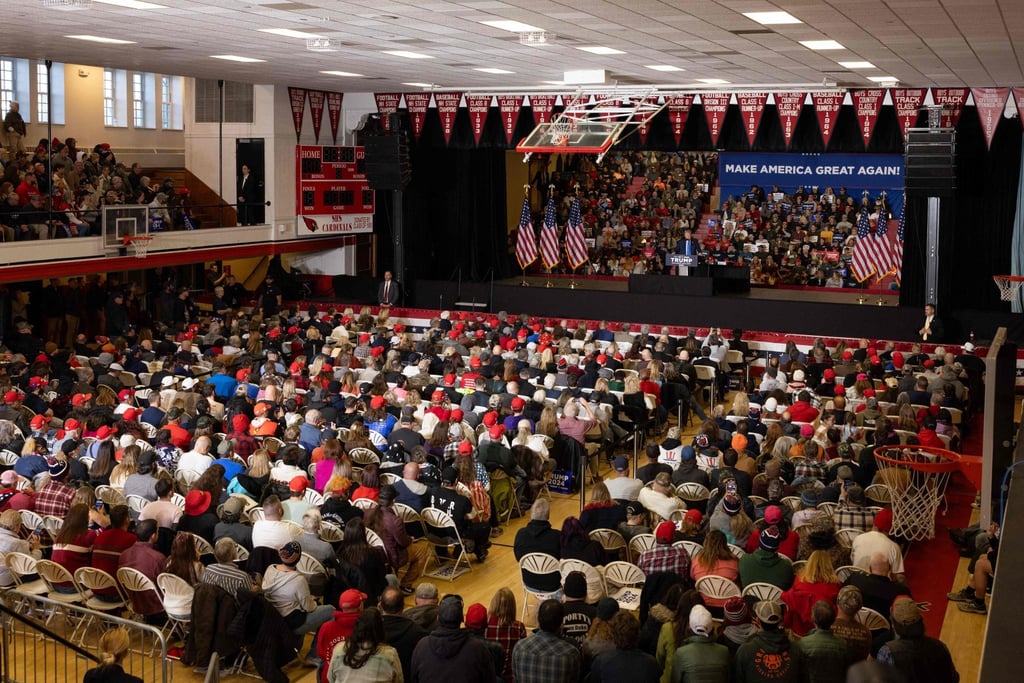 Donald Trump at a campaign event in Claremont, New Hampshire. Photo: AFP Donald Trump at a campaign event in Claremont, New Hampshire. Photo: AFP