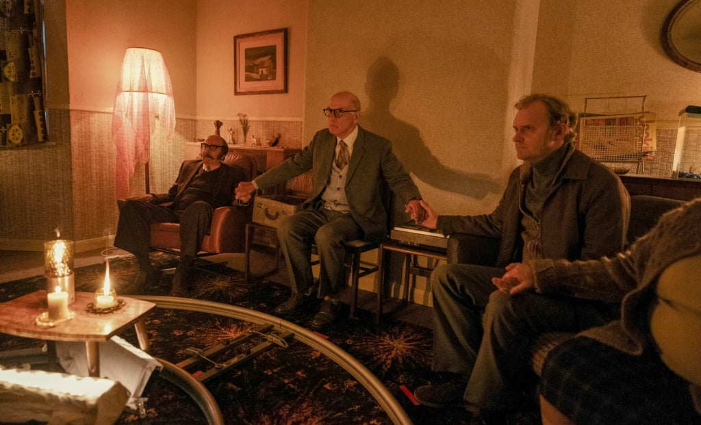 Christopher Ettridge as Maurice Grosse, John Hyatt as Edward Butler and Christos Lawton as Guy Playfair, investigators of a haunting in “The Enfield Poltergeist”. Photo: Apple TV+ Christopher Ettridge as Maurice Grosse, John Hyatt as Edward Butler and Christos Lawton as Guy Playfair, investigators of a haunting in “The Enfield Poltergeist”. Photo: Apple TV+