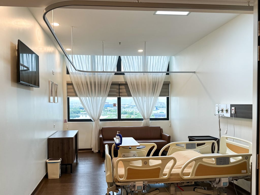 A hospital room at the Bagan Specialist Centre in Penang, Malaysia. Photo: Randy Mulyanto