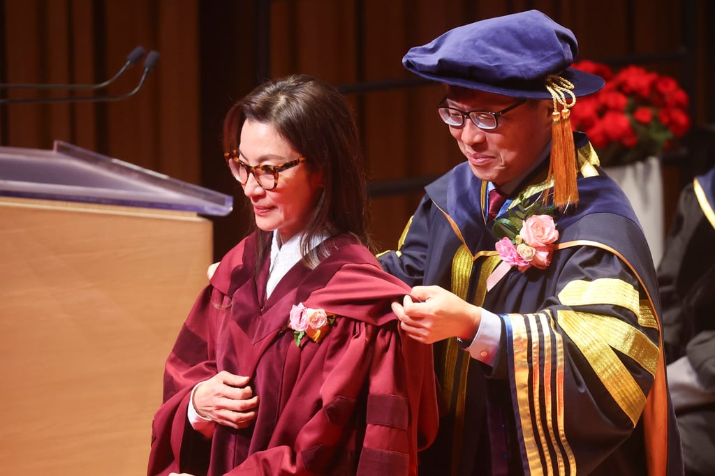 Michelle Yeoh was awarded on honorary degree on Friday morning. Photo: Edmond So