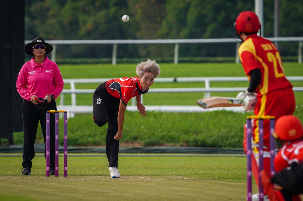 Hong Kong’s Alison Siu ripped the heart out of the Tanzania top order. Photo: ICC