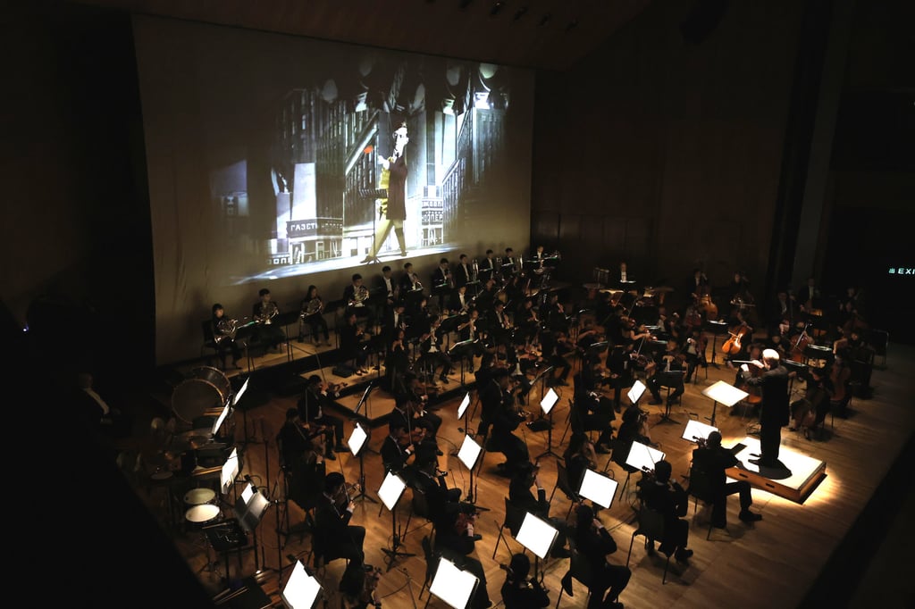 Artist William Kentridge made the film “Oh, To Believe In Another World” to accompany Shostakovich’s Symphony No 10, here performed by the Hong Kong Sinfonietta, to illustrate the story of the composer and his complicated relationship with the Soviet state. Photo: Hong Kong Sinfonietta