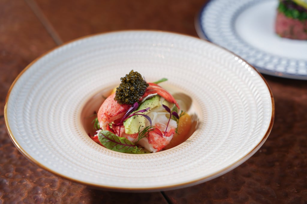 Grand Hyatt Steakhouse’s Boston lobster salad is served with a zingy orange dressing, fennel, orange segments, avocado and a scoop of Oscietra caviar. Photo: Grand Hyatt Steakhouse Grand Hyatt Steakhouse’s Boston lobster salad is served with a zingy orange dressing, fennel, orange segments, avocado and a scoop of Oscietra caviar. Photo: Grand Hyatt Steakhouse