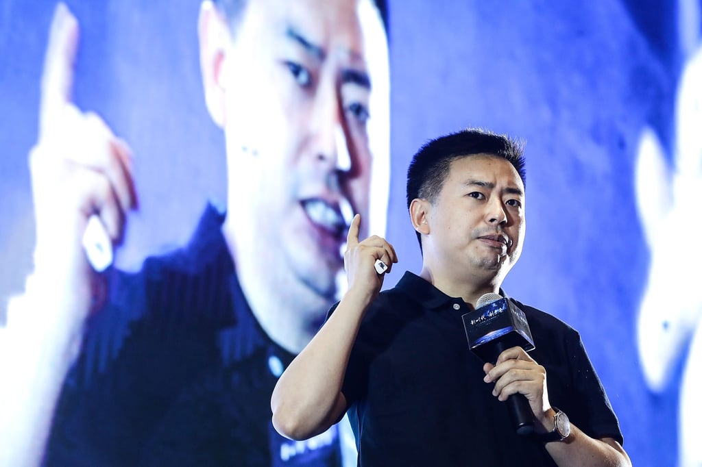 Miniso founder Ye Guofu gives a speech during the New Retail Innovation Development Summit in August 2018 in Wuhan. Photo: Getty Images