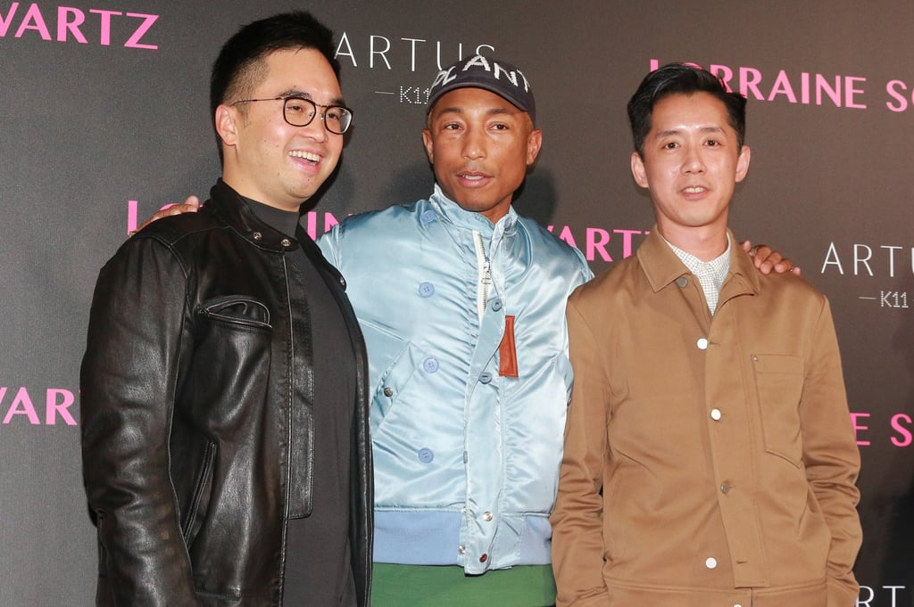 Pharrell Williams with Hong Kong property tycoon Adrian Cheng (left). Photo: Getty Images