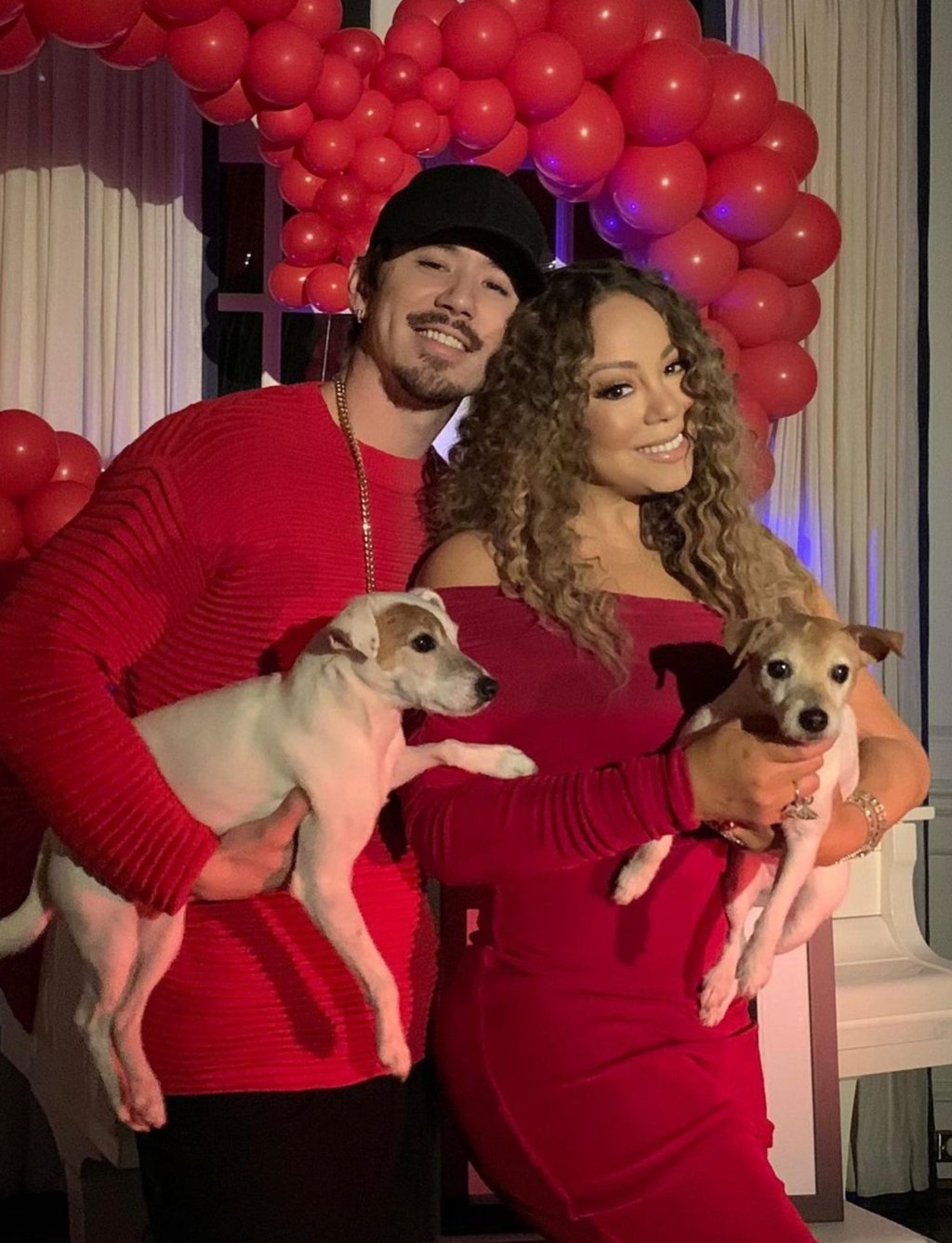 Bryan Tanaka and Mariah Carey in matching outfits. Photo: @bryantanaka/Instagram