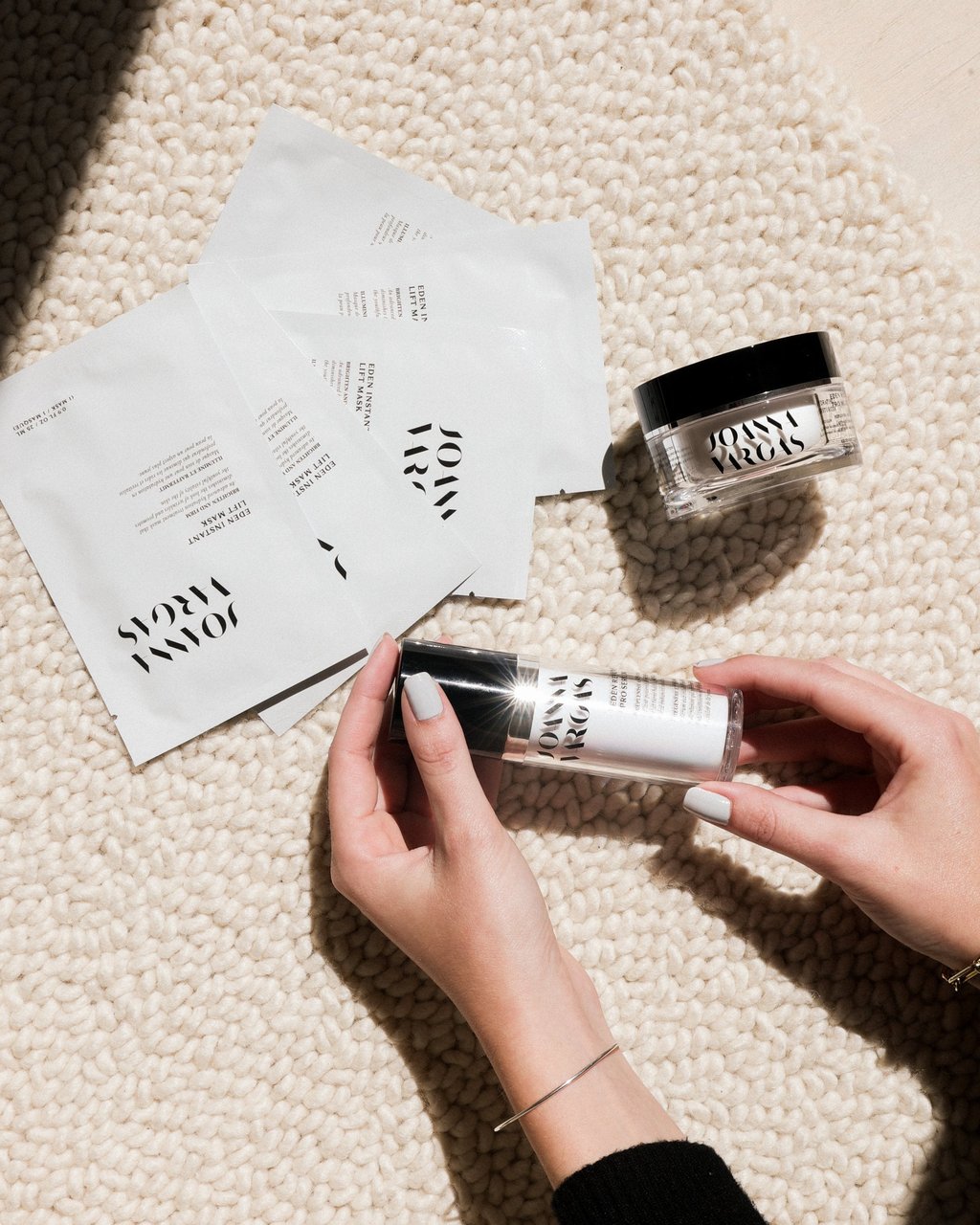 Joanna Vargas sheet mask, serum and moisturiser. Photo: The Spa at Four Seasons Hotel Hong Kong