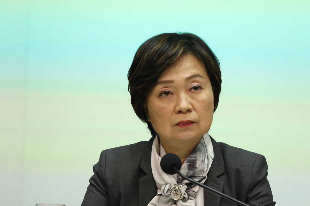 Secretary for Education Christine Choi speaks at a press conference last month. She says teachers should prepare thoroughly for the new course. Photo: Yik Yeung-man