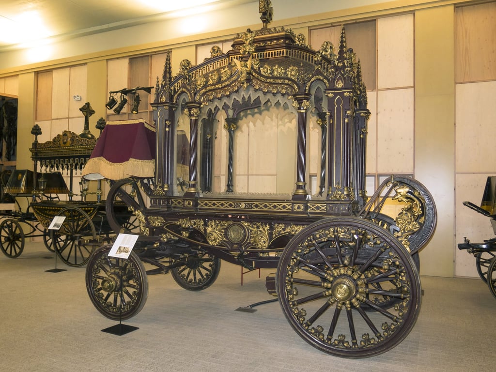 Hearses in Barcelona’s Museum of Funeral Carriages. Photo: TNS Hearses in Barcelona’s Museum of Funeral Carriages. Photo: TNS