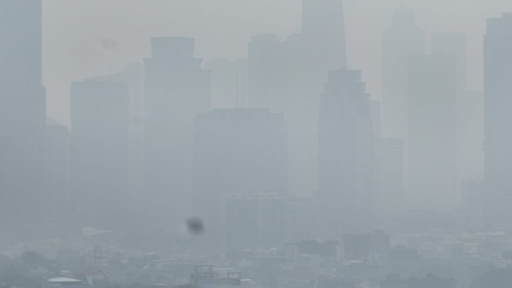 Indonesia’s capital Jakarta is enveloped by air pollution on August 21, 2023. Photo: Shutterstock Indonesia’s capital Jakarta is enveloped by air pollution on August 21, 2023. Photo: Shutterstock