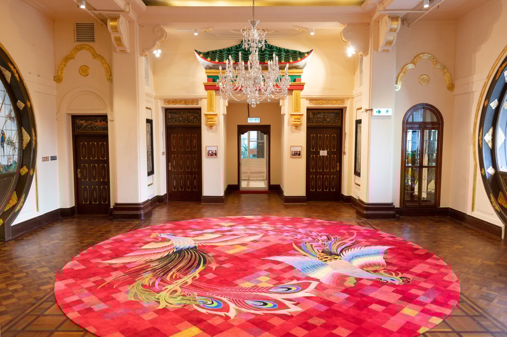 The Dancing Phoenix rug, seen here at Haw Par Mansion, is heat-sensitive carpet. Photo: Design Trust