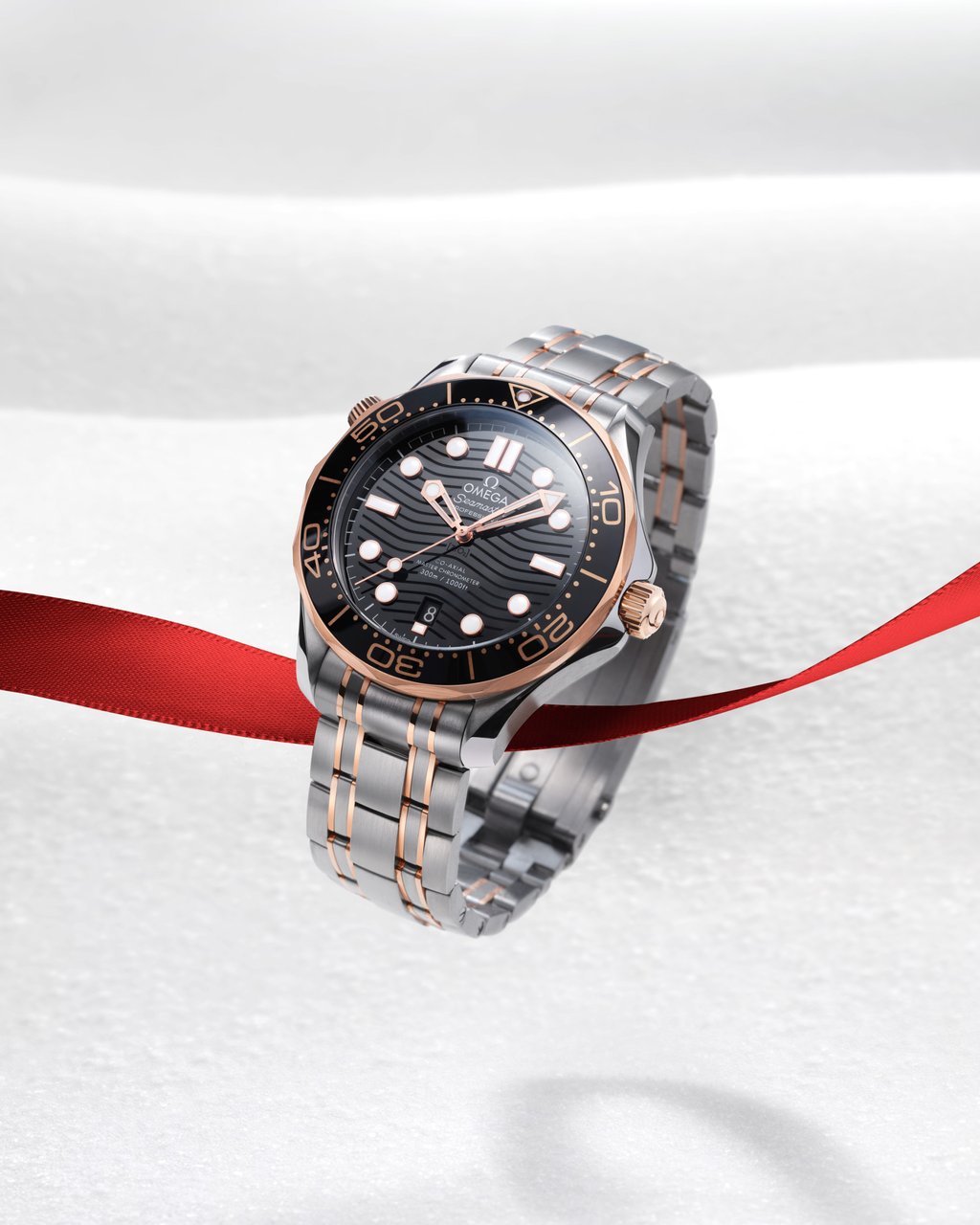 The Omega Seamaster Diver 300M in steel and 18k Sedna gold is good on land and water. The Omega Seamaster Diver 300M in steel and 18k Sedna gold is good on land and water.