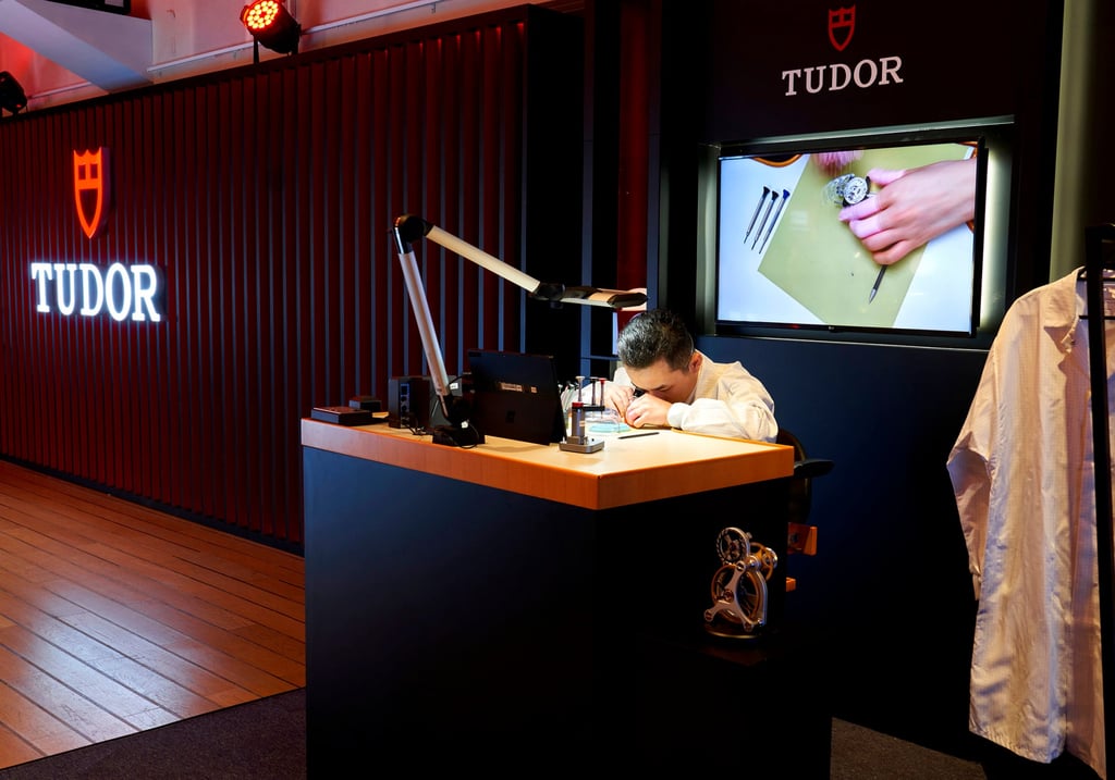A Tudor watchmaker hosted brief classes on watch assembly for attendees of the Tudor Manufacture Exhibition: A New Era of Watchmaking
