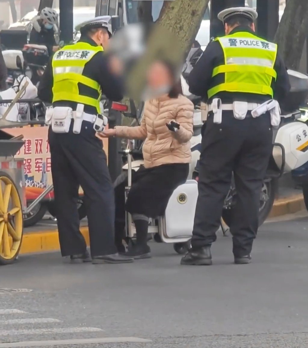 The woman told the officers who stopped her that the suitcase was the most efficient way for her to get to work. Photo: The Paper