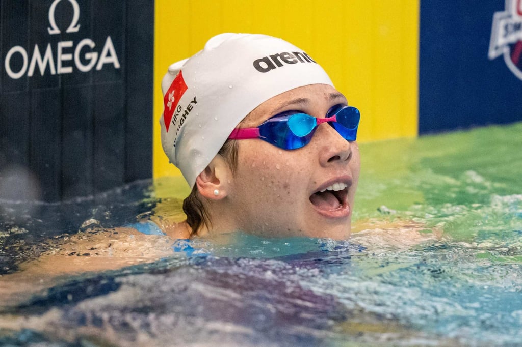 Siobhan Haughey looks on after winning the women’s 200m freestyle at the Greensboro Aquatic Centre. Photo: Getty Images Siobhan Haughey looks on after winning the women’s 200m freestyle at the Greensboro Aquatic Centre. Photo: Getty Images