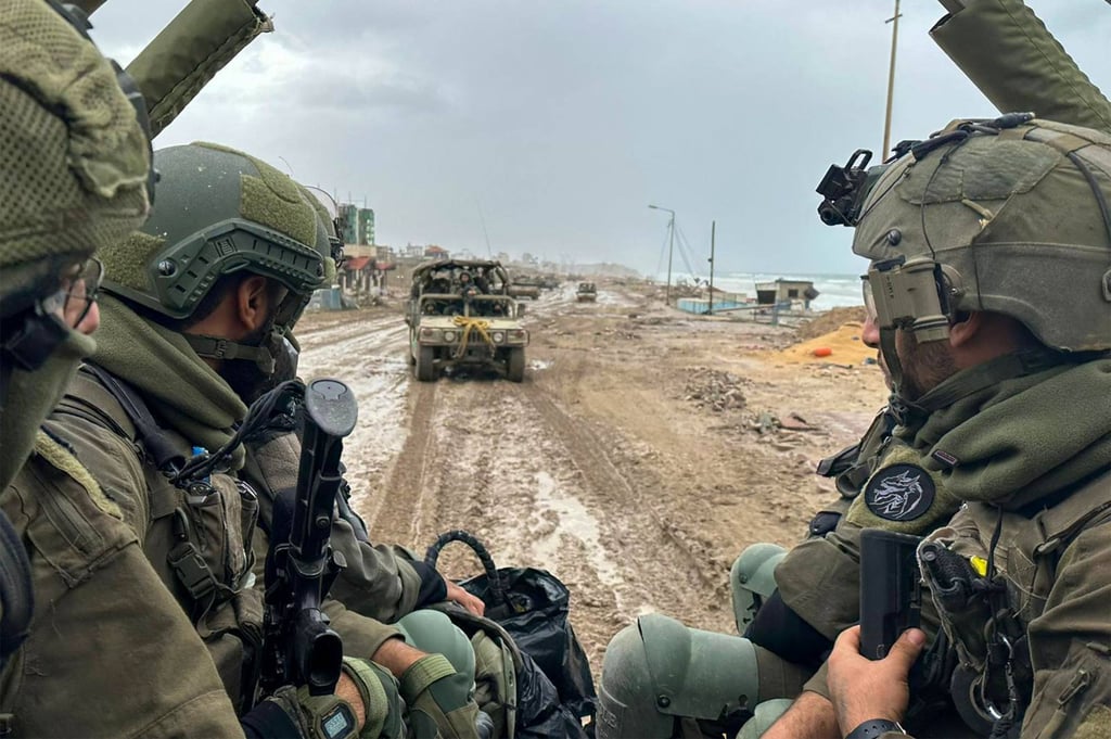 Israeli troops on the ground in the northern Gaza Strip on December 2. Photo: Israel Defence Forces via AFP